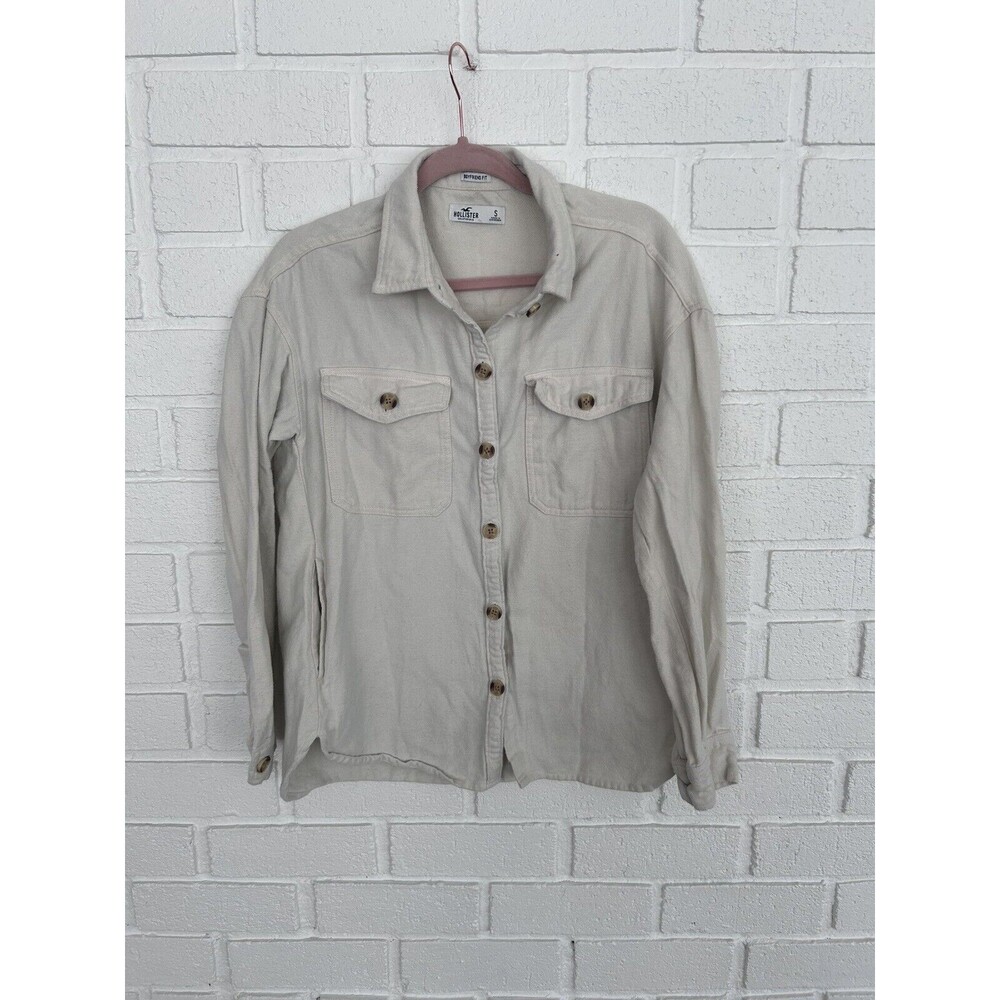 Hollister Shacket Shirt Jacket Flannel Pockets Boyfriend Fit Womens Small